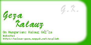 geza kalauz business card